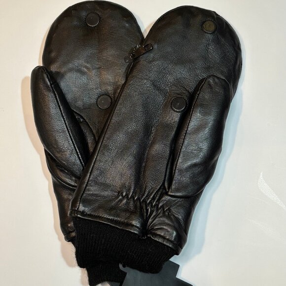 NWT Echo Zip Top Faux Fur Leather Mitten L/XL Black - Picture 5 of 6